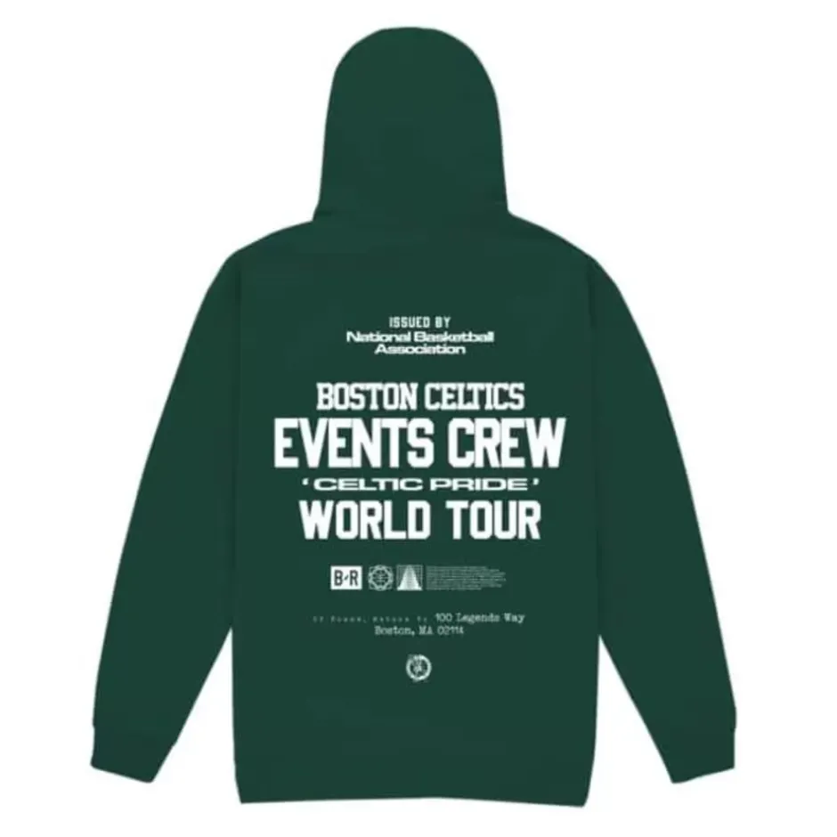 Men Mitchell & Ness Hoodies & Sweatshirts-M&N X Br World Tour Crew Hoodie Boston Celtics