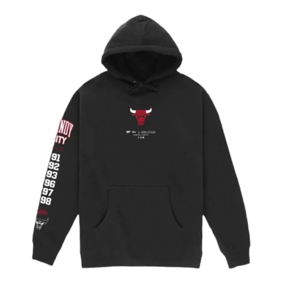 Men Mitchell & Ness Hoodies & Sweatshirts-M&N X Br World Tour Hoodie Chicago Bulls