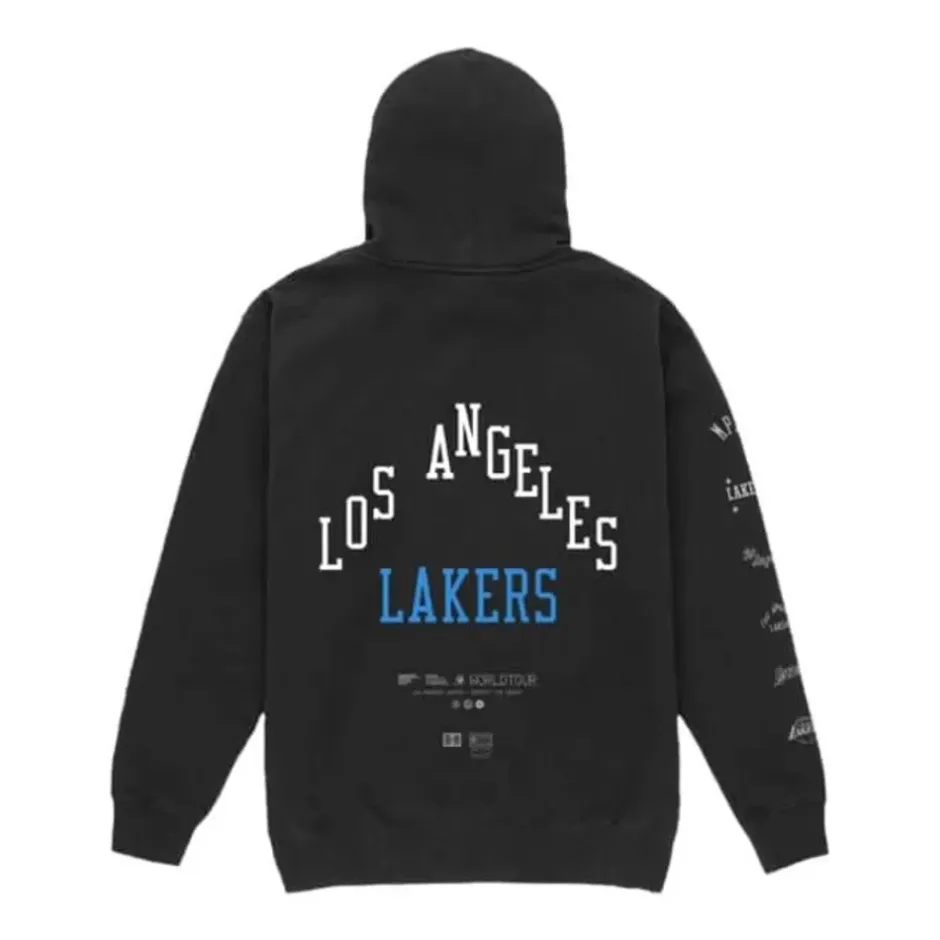 Men Mitchell & Ness Hoodies & Sweatshirts-M&N X Br World Tour Logo Evolution Hoodie Los Angeles Lakers