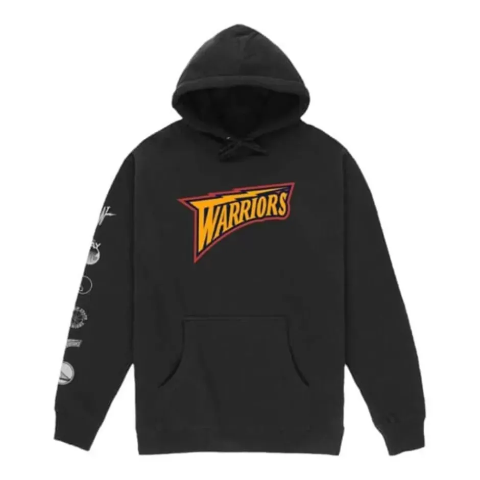 Men Mitchell & Ness Hoodies & Sweatshirts-M&N X Br World Tour Logo Evolution Hoodie Golden State Warriors