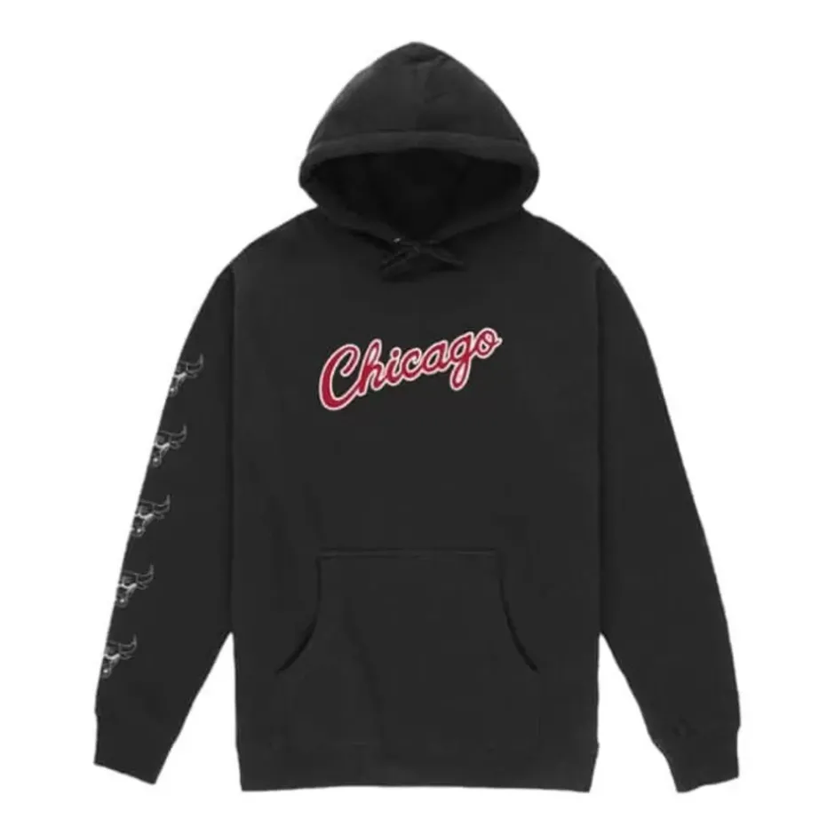 Men Mitchell & Ness Hoodies & Sweatshirts-M&N X Br World Tour Logo Evolution Hoodie Chicago Bulls