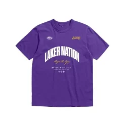 Men Mitchell & Ness T-Shirts & Tops-M&N X Br World Tour T-Shirt Los Angeles Lakers