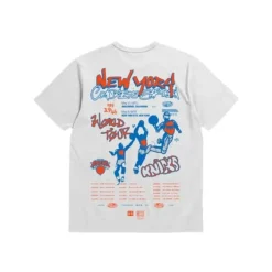 Men Mitchell & Ness T-Shirts & Tops-M&N X Br World Tour T-Shirt New York Knicks