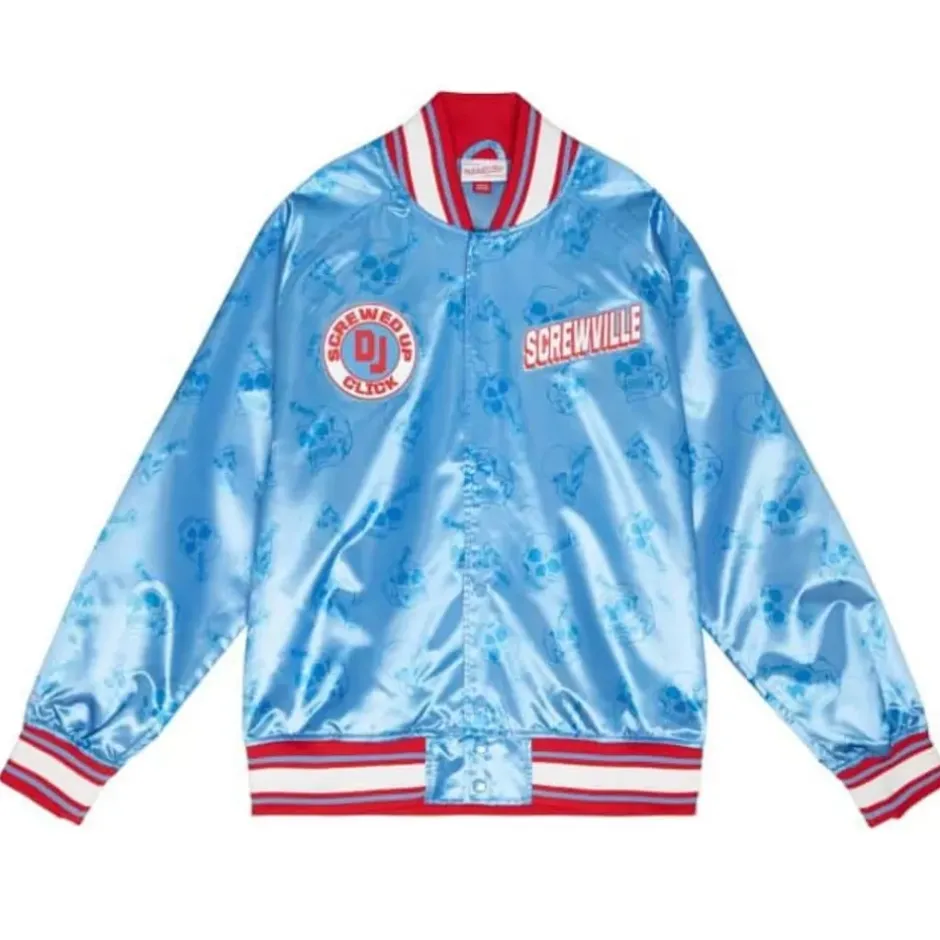Men Mitchell & Ness Jackets & Outerwear-M&N X Dj Screw Lt Satin Jacket