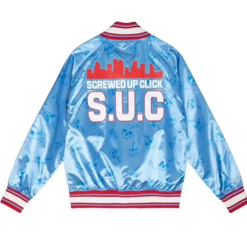 Men Mitchell & Ness Jackets & Outerwear-M&N X Dj Screw Lt Satin Jacket