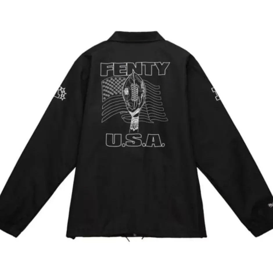 Men Mitchell & Ness Jackets & Outerwear-M&N X Fenty Coaches Jacket