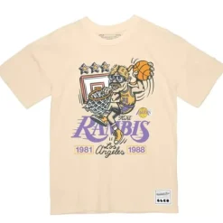 Men Mitchell & Ness T-Shirts & Tops-M&N X Glco Tee Los Angeles Lakers Kurt Rambis