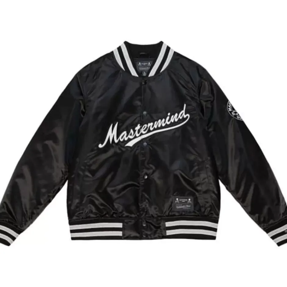 Men Mitchell & Ness Jackets & Outerwear-M&N X Mastermind Satin Jacket