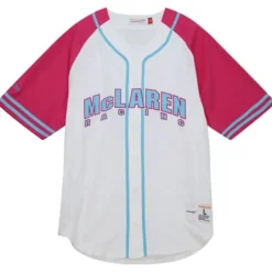 Men Mitchell & Ness T-Shirts & Tops-M&N X Mclaren Miami Grand Prix Cotton Button Front