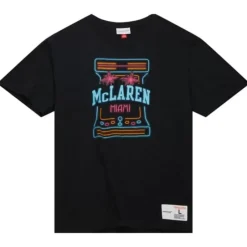 Men Mitchell & Ness T-Shirts & Tops-M&N X Mclaren Miami Grand Prix Slub S/S Tee