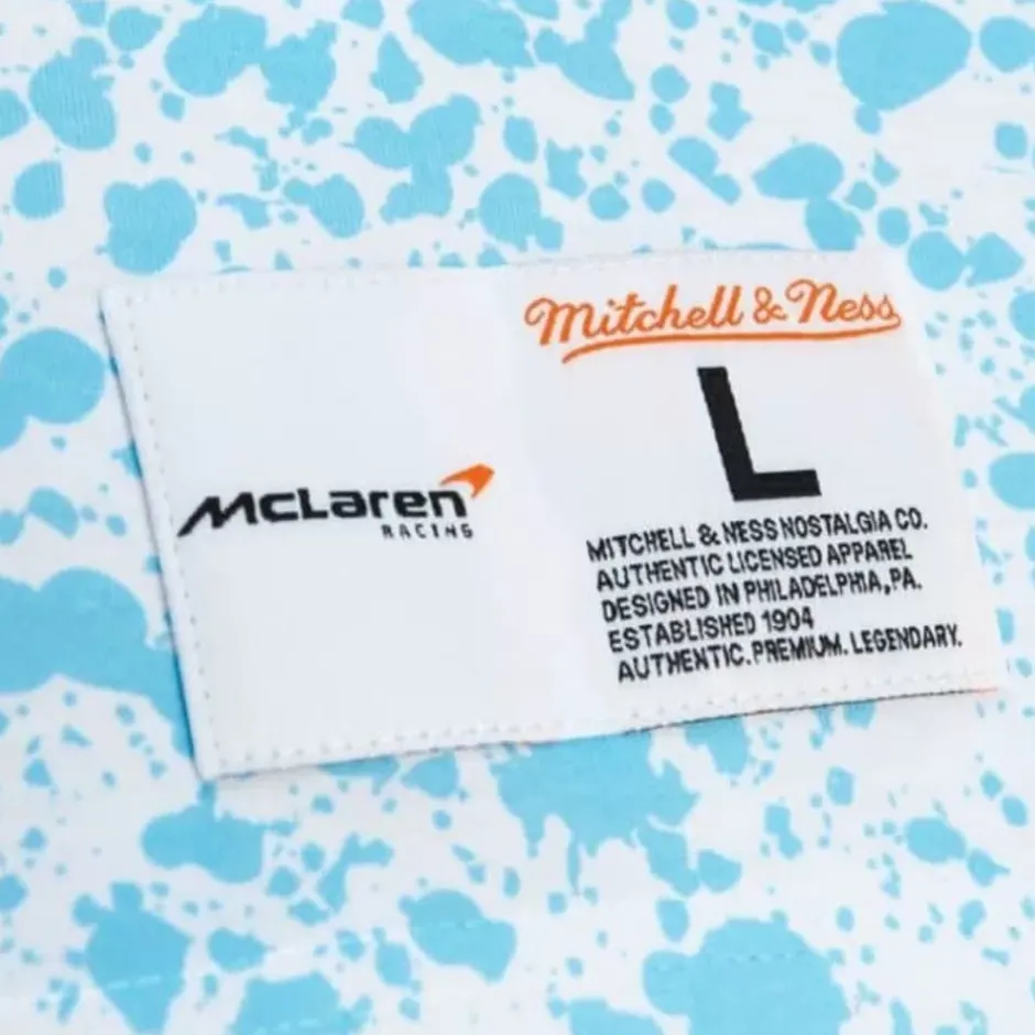 Men Mitchell & Ness T-Shirts & Tops-M&N X Mclaren Miami Grand Prix Team Burst Sublimated Tee