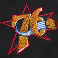 Woman Mitchell & Ness Jackets & Outerwear-M&N X Melody Ehsani Satin Jacket Philadelphia 76Ers