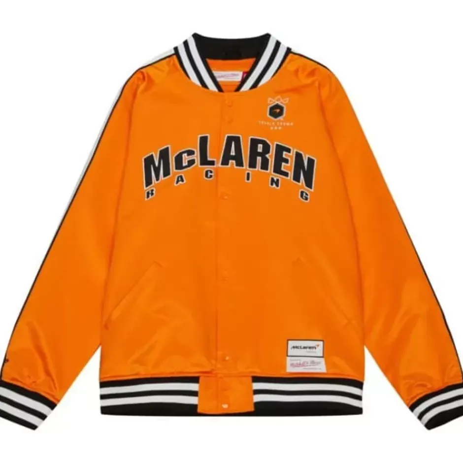 Men Mitchell & Ness Jackets & Outerwear-M&N X Monaco Triple Crown Satin Jacket