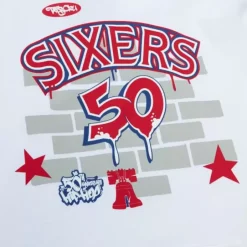 Men Mitchell & Ness Hoodies & Sweatshirts-M&N X Tats Cru Brick Hoodie Philadelphia 76Ers
