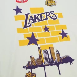 Men Mitchell & Ness T-Shirts & Tops-M&N X Tats Cru City Tee Los Angeles Lakers