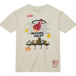 Men Mitchell & Ness T-Shirts & Tops-M&N X Tats Cru City Tee Miami Heat