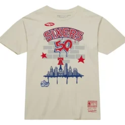 Men Mitchell & Ness T-Shirts & Tops-M&N X Tats Cru City Tee Philadelphia 76Ers