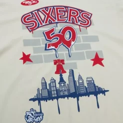 Men Mitchell & Ness T-Shirts & Tops-M&N X Tats Cru City Tee Philadelphia 76Ers