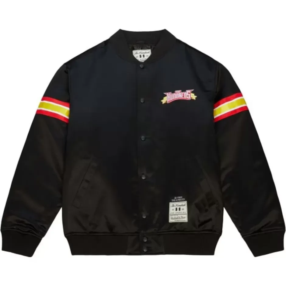 Men Mitchell & Ness Jackets & Outerwear-M&N X The Hundreds Satin Jacket