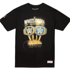 Men Mitchell & Ness T-Shirts & Tops-M&N X Wrestlemania 39 Event Tee