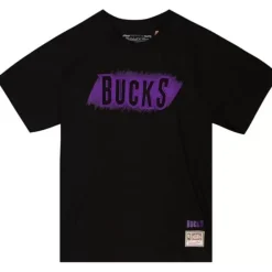 Men Mitchell & Ness T-Shirts & Tops-Monochrome Ss Tee Milwaukee Bucks