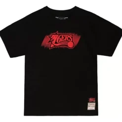 Men Mitchell & Ness T-Shirts & Tops-Monochrome Ss Tee Philadelphia 76Ers