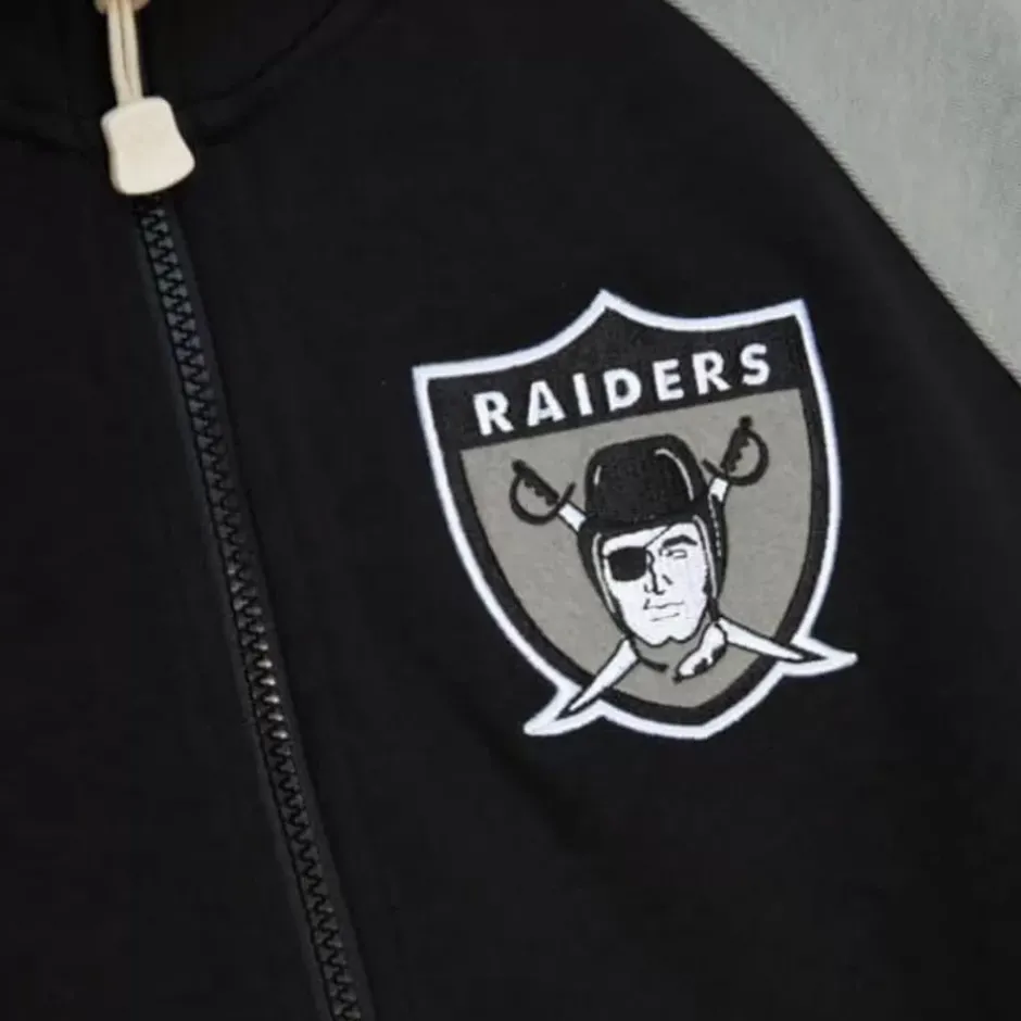 Men Mitchell & Ness Jackets & Outerwear-Mvp 2.0 Track Jacket Oakland Raiders