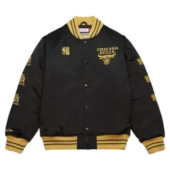 Men Mitchell & Ness Jackets & Outerwear-Mvp Satin Jacket Chicago Bulls