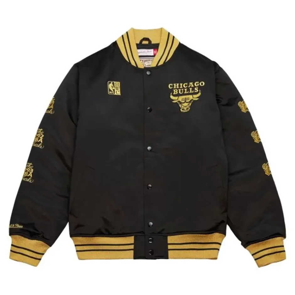 Men Mitchell & Ness Jackets & Outerwear-Mvp Satin Jacket Chicago Bulls