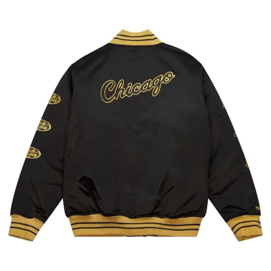 Men Mitchell & Ness Jackets & Outerwear-Mvp Satin Jacket Chicago Bulls