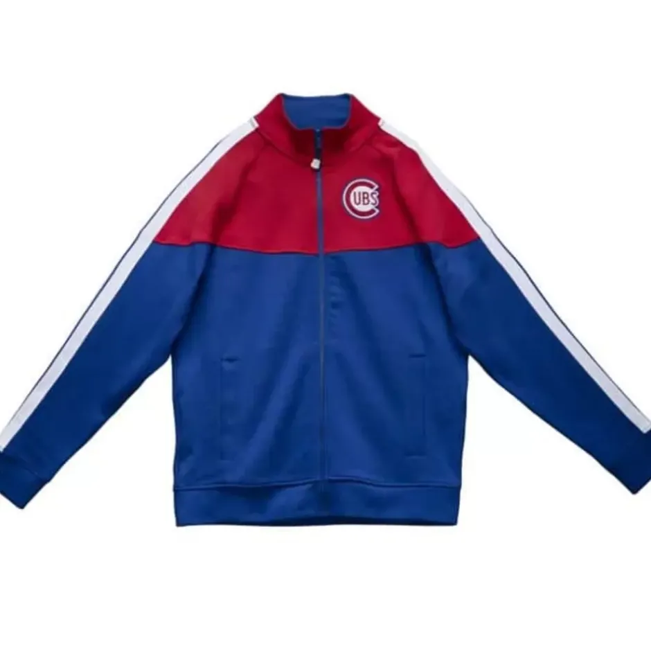 Men Mitchell & Ness Jackets & Outerwear-Mvp Track Jacket Chicago Cubs