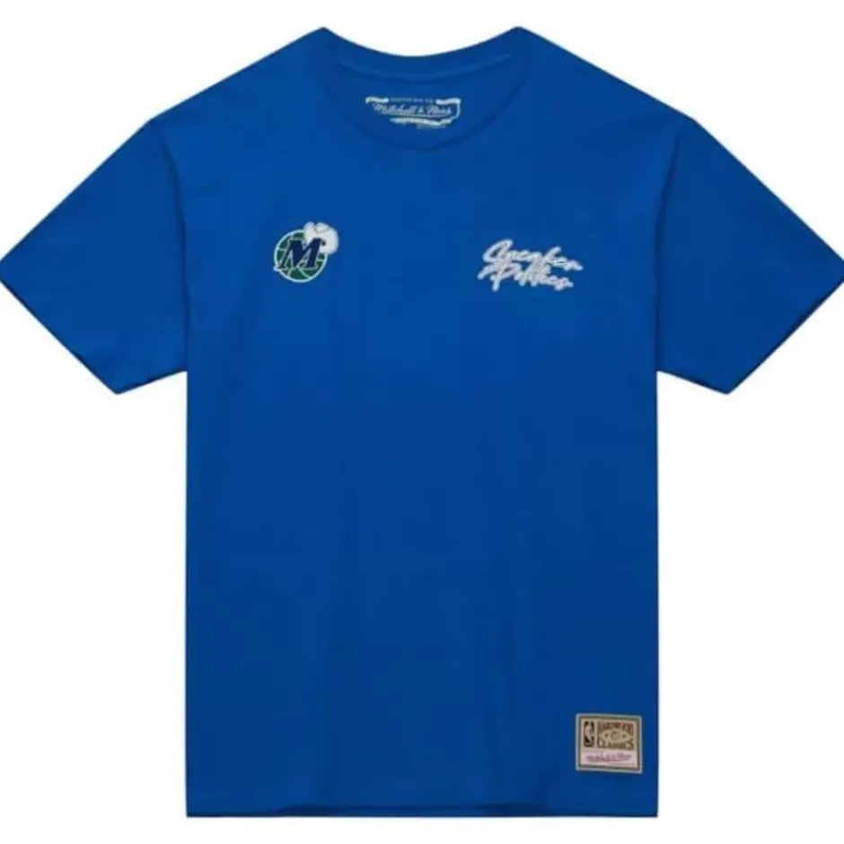 Men Mitchell & Ness T-Shirts & Tops-My Towns Politics Type Ss Tee Dallas Mavericks