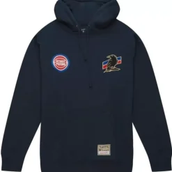 Men Mitchell & Ness Hoodies & Sweatshirts-My Towns Two|18 Logo Hoody Detroit Pistons