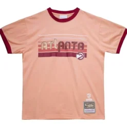 Men Mitchell & Ness T-Shirts & Tops-My Towns Wish Ringer Tee Atlanta Hawks