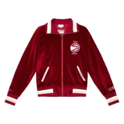 Men Mitchell & Ness Jackets & Outerwear-My Towns Wish Warm Up Jacket Atlanta Hawks