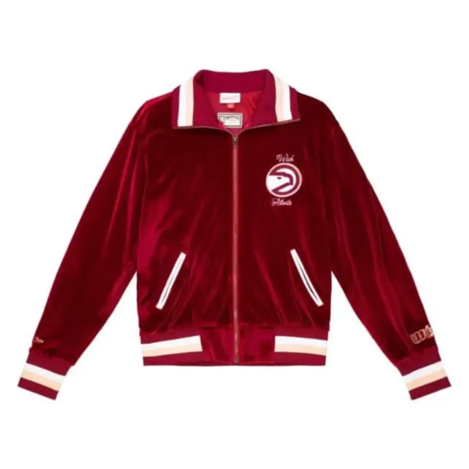 Men Mitchell & Ness Jackets & Outerwear-My Towns Wish Warm Up Jacket Atlanta Hawks