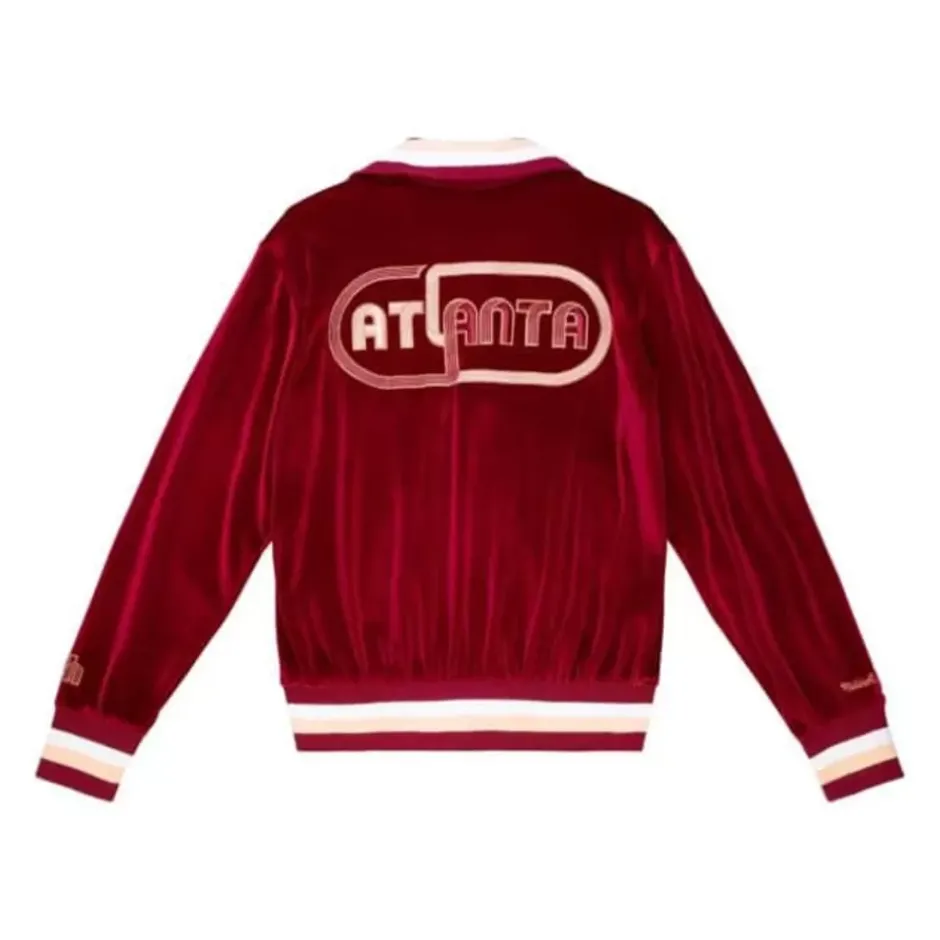 Men Mitchell & Ness Jackets & Outerwear-My Towns Wish Warm Up Jacket Atlanta Hawks