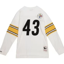 Men Mitchell & Ness T-Shirts & Tops-Name & Number Long Sleeve Tee Pittsburgh Steelers 2006 Troy Polamalu