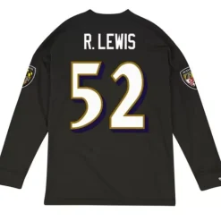 Men Mitchell & Ness T-Shirts & Tops-Name & Number Longsleeve Baltimore Ravens 2004 Ray Lewis