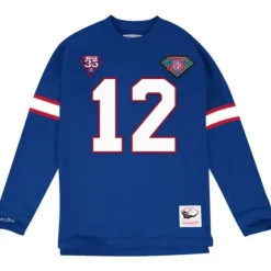 Men Mitchell & Ness T-Shirts & Tops-Name & Number Longsleeve Buffalo Bills Jim Kelly