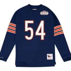 Men Mitchell & Ness T-Shirts & Tops-Name & Number Longsleeve Chicago Bears Brian Urlacher
