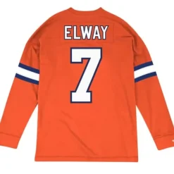 Men Mitchell & Ness T-Shirts & Tops-Name & Number Longsleeve Denver Broncos John Elway