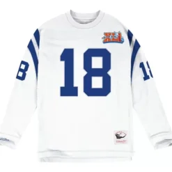 Men Mitchell & Ness T-Shirts & Tops-Name & Number Longsleeve Indianapolis Colts 2007 Peyton Manning