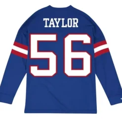 Men Mitchell & Ness T-Shirts & Tops-Name & Number Longsleeve New York Giants Lawrence Taylor