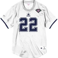 Men Mitchell & Ness T-Shirts & Tops-Name & Number Mesh Crew Neck Dallas Cowboys Emmitt Smith