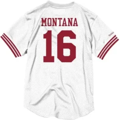 Men Mitchell & Ness T-Shirts & Tops-Name & Number Mesh Crew Neck San Francisco 49Ers Joe Montana