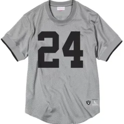 Men Mitchell & Ness T-Shirts & Tops-Name & Number Mesh Crew Neck Los Angeles Raiders Charles Woodson