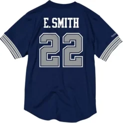 Men Mitchell & Ness T-Shirts & Tops-Name & Number Mesh Crewneck Dallas Cowboys Emmitt Smith