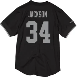 Men Mitchell & Ness T-Shirts & Tops-Name & Number Mesh Crewneck Los Angeles Raiders Bo Jackson