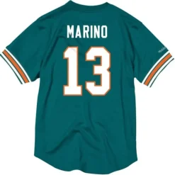 Men Mitchell & Ness T-Shirts & Tops-Name & Number Mesh Crewneck Miami Dolphins Dan Marino